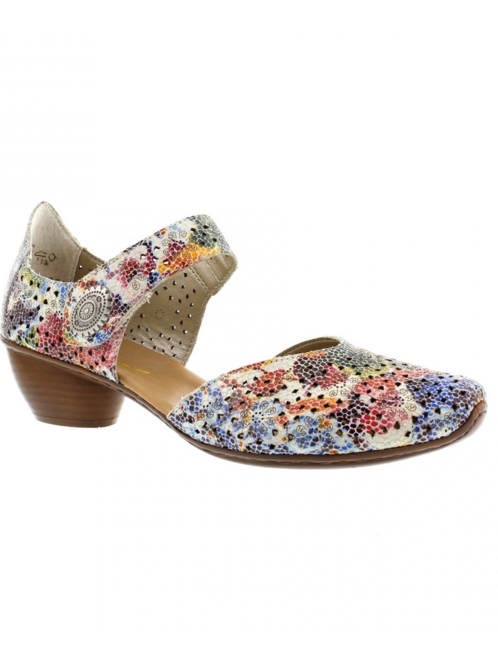 Rieker Women's 43711-90 Mirjam 11 Multi Color Leather Mary Jane Shoes Sz 8US/38E